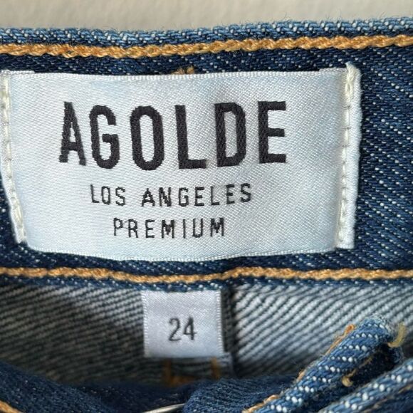 Agolde Remy Wink Wash Jeans Ankle Cropped High Rise Straight Leg Size 24 - Picture 12 of 13